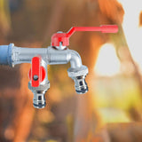 Maxbell Outdoor Faucet Sturdy Wear Resistance with 2 Outlets for Balcony Hotel Lawns Style B