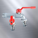 Maxbell Outdoor Faucet Sturdy Wear Resistance with 2 Outlets for Balcony Hotel Lawns Style B