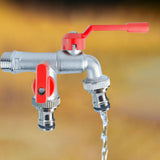 Maxbell Outdoor Faucet Sturdy Wear Resistance with 2 Outlets for Balcony Hotel Lawns Style B