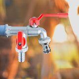 Maxbell Outdoor Faucet Sturdy Wear Resistance with 2 Outlets for Balcony Hotel Lawns Style C