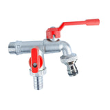 Maxbell Outdoor Faucet Sturdy Wear Resistance with 2 Outlets for Balcony Hotel Lawns Style C