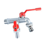 Maxbell Outdoor Faucet Sturdy Wear Resistance with 2 Outlets for Balcony Hotel Lawns Style C