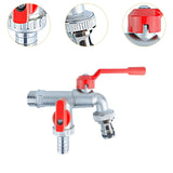 Maxbell Outdoor Faucet Sturdy Wear Resistance with 2 Outlets for Balcony Hotel Lawns Style C