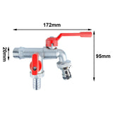 Maxbell Outdoor Faucet Sturdy Wear Resistance with 2 Outlets for Balcony Hotel Lawns Style C