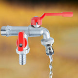 Maxbell Outdoor Faucet Sturdy Wear Resistance with 2 Outlets for Balcony Hotel Lawns Style C