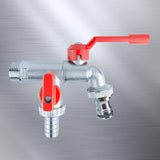 Maxbell Outdoor Faucet Sturdy Wear Resistance with 2 Outlets for Balcony Hotel Lawns Style C