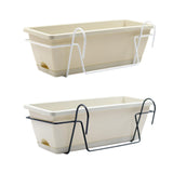 Maxbell Balcony Railing Planter Hanging Garden Planter for Deck Windowsill Farmhouse White Rack