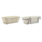 Maxbell Balcony Railing Planter Hanging Garden Planter for Deck Windowsill Farmhouse White Rack