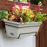 Maxbell Balcony Railing Planter Hanging Garden Planter for Deck Windowsill Farmhouse Black Rack
