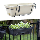 Maxbell Balcony Railing Planter Window Box Planter for Garden Outside Indoor Outdoor black iron rack