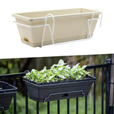 Maxbell Hanging Planter for Balcony Railing Deck Window Boxes Planter for Deck Porch white iron rack