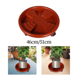 Maxbell Round Potted Rolling Plant Stand with Casters Pallet Trolley for Home Garden 46cm