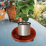 Maxbell Round Potted Rolling Plant Stand with Casters Pallet Trolley for Home Garden 46cm