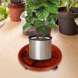 Maxbell Round Potted Rolling Plant Stand with Casters Pallet Trolley for Home Garden 46cm