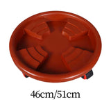 Maxbell Round Potted Rolling Plant Stand with Casters Pallet Trolley for Home Garden 46cm