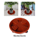 Maxbell Round Potted Rolling Plant Stand with Casters Pallet Trolley for Home Garden 46cm