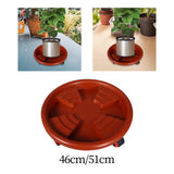 Maxbell Round Potted Rolling Plant Stand with Casters Pallet Trolley for Home Garden 46cm