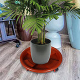 Maxbell Round Potted Rolling Plant Stand with Casters Pallet Trolley for Home Garden 51cm
