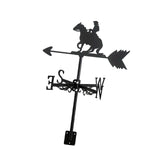 Maxbell Black Horse Riding Weathervane Art Weather Vane for Outdoor Fence Roof Mount