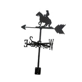 Maxbell Black Horse Riding Weathervane Art Weather Vane for Outdoor Fence Roof Mount