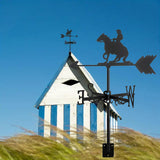 Maxbell Black Horse Riding Weathervane Art Weather Vane for Outdoor Fence Roof Mount