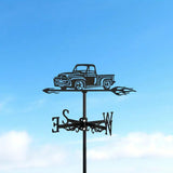 Maxbell Black Pickup Truck Weathervane Gift Truck Ornament for Fence Roof Mount Lawn