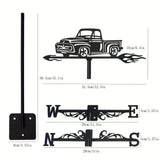 Maxbell Black Pickup Truck Weathervane Gift Truck Ornament for Fence Roof Mount Lawn
