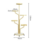 Maxbell Plant Stand with Wheels Flower Stand for Garden Balcony Indoor Outdoor Golden