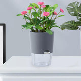 Maxbell Self Watering Flower Pot Lightweight Versatile with Holes for Indoor Outdoor Gray