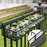 Maxbell Hanging Railing Planter Shelf Basket Iron Plant Stand for Patio Fence Garden 80cm