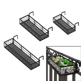 Maxbell Hanging Railing Planter Shelf Basket Iron Plant Stand for Patio Fence Garden 80cm
