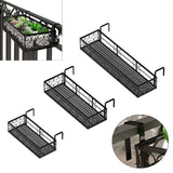 Maxbell Hanging Railing Planter Shelf Basket Iron Plant Stand for Patio Fence Garden 80cm