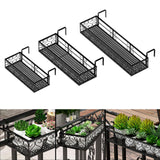 Maxbell Hanging Railing Planter Shelf Basket Iron Plant Stand for Patio Fence Garden 80cm