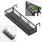 Maxbell Hanging Railing Planter Shelf Basket Iron Plant Stand for Patio Fence Garden 80cm