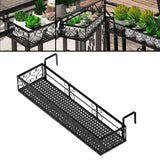 Maxbell Hanging Railing Planter Shelf Basket Iron Plant Stand for Patio Fence Garden 80cm