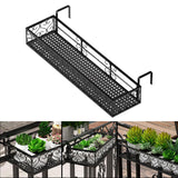 Maxbell Hanging Railing Planter Shelf Basket Iron Plant Stand for Patio Fence Garden 80cm