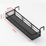 Maxbell Hanging Railing Planter Shelf Basket Iron Plant Stand for Patio Fence Garden 80cm