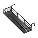 Maxbell Hanging Railing Planter Shelf Basket Iron Plant Stand for Patio Fence Garden 80cm