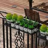 Maxbell Hanging Railing Planter Shelf Basket Iron Plant Stand for Patio Fence Garden 80cm
