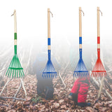 Maxbell Garden Rake 9 Tines Yard Rake Quick Clean up Leaf Rake for Garden Shrub Yard Green