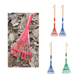 Maxbell Garden Rake 9 Tines Yard Rake Quick Clean up Leaf Rake for Garden Shrub Yard Green
