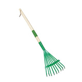 Maxbell Garden Rake 9 Tines Yard Rake Quick Clean up Leaf Rake for Garden Shrub Yard Green