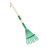 Maxbell Garden Rake 9 Tines Yard Rake Quick Clean up Leaf Rake for Garden Shrub Yard Green
