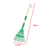 Maxbell Garden Rake 9 Tines Yard Rake Quick Clean up Leaf Rake for Garden Shrub Yard Green