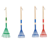 Maxbell Garden Rake 9 Tines Yard Rake Quick Clean up Leaf Rake for Garden Shrub Yard Green