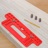 Maxbell Drawer Pull Drill Hole Handle Pitch Punch Locator for Flip Cover Hinge Shelf red