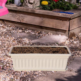 Maxbell Window Box Planter 17 inch Flower Box Pot for Windowsill Indoor Outdoor Yard white