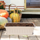 Maxbell Window Box Planter 17 inch Flower Box Pot for Windowsill Indoor Outdoor Yard white