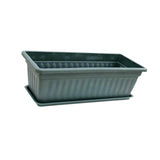 Maxbell Window Box Planter 17 inch Flower Box Pot for Windowsill Indoor Outdoor Yard dark green