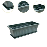 Maxbell Window Box Planter 17 inch Flower Box Pot for Windowsill Indoor Outdoor Yard dark green